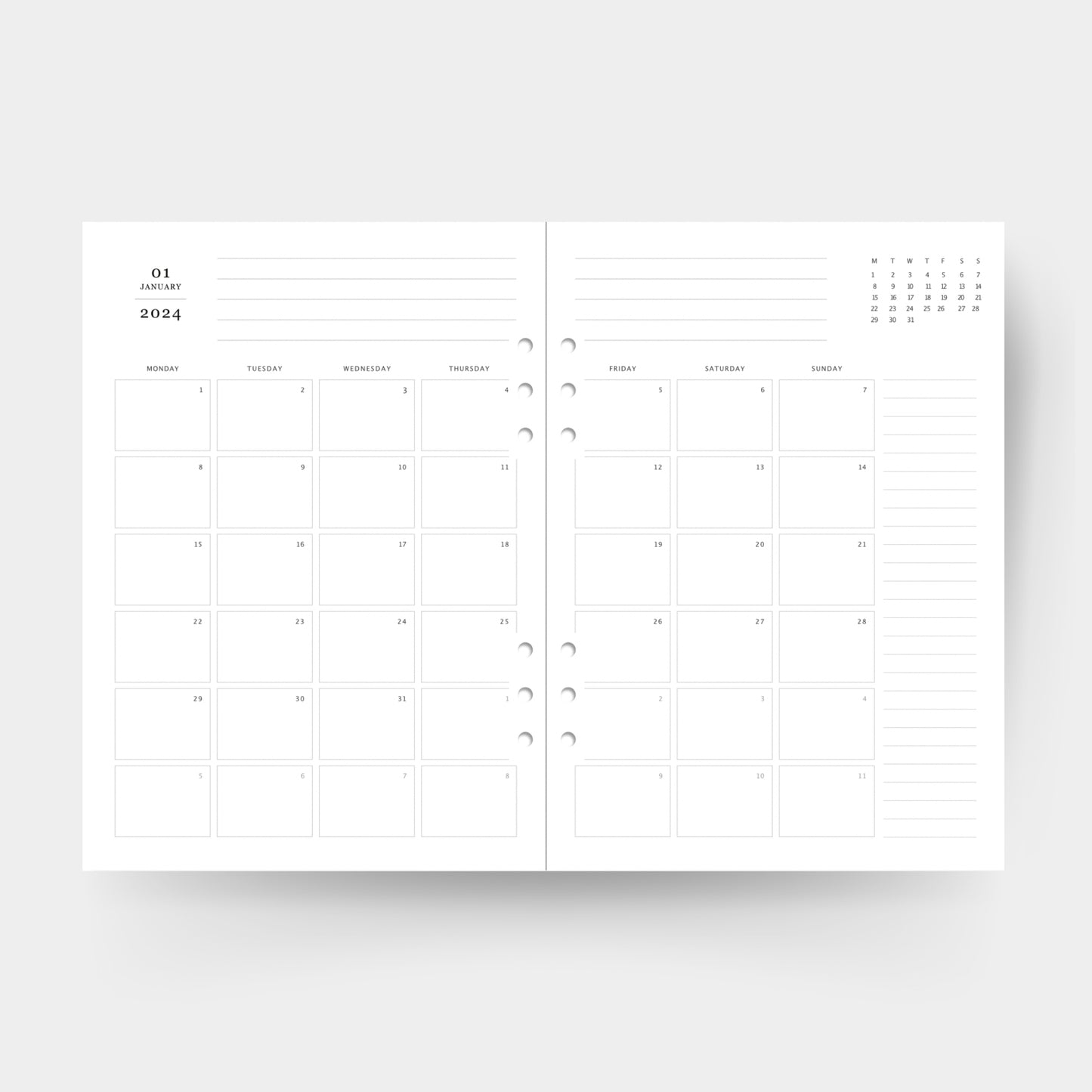 2024 Monthly Planner Inserts